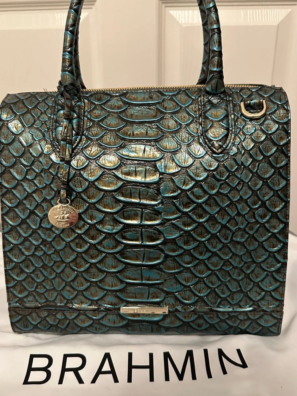 Brahmin Bird of Paradise Brasilia Large Caroline Leather Satchel